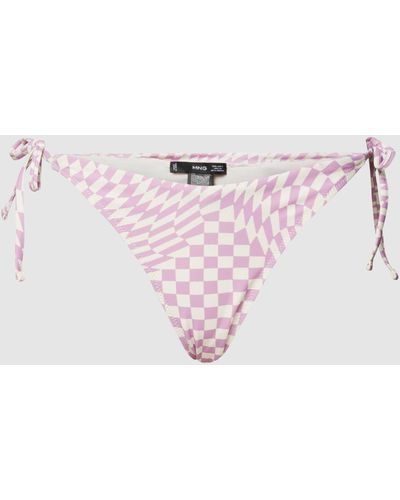 Mango Bikini-Hose mit Allover-Logo-Muster - Pink