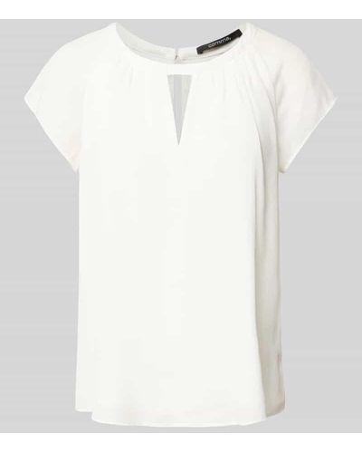 Comma, Bluse mit Kappärmeln - Weiß