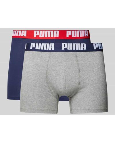 PUMA Trunks mit Label-Detail im 2er-Pack - Grau