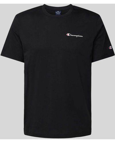 Champion T-Shirt mit Label-Print und Logo-Patch - Schwarz