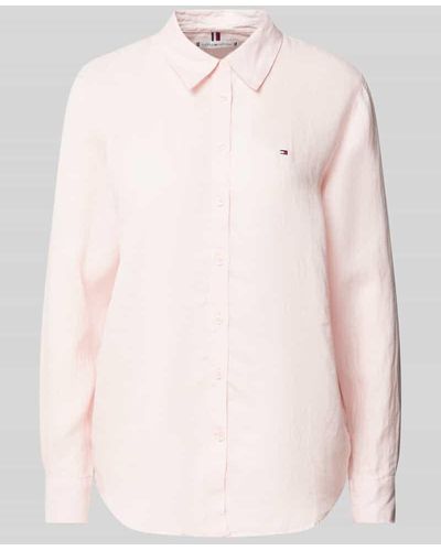 Tommy Hilfiger Hemdbluse mit Label-Stitching - Pink