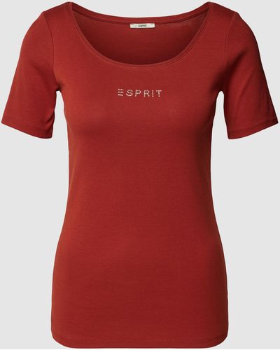 Esprit T-Shirt mit Label-Detail - Rot