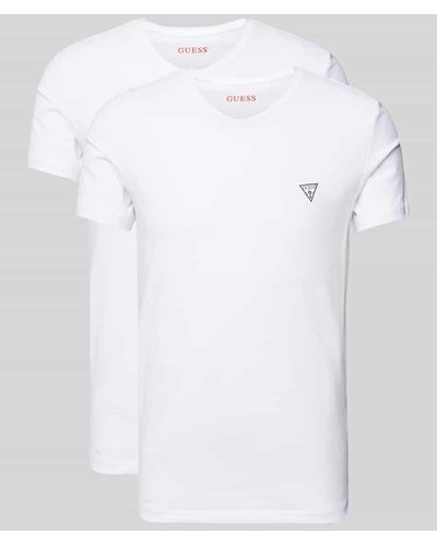 Guess T-Shirt mit Logo-Print Modell 'CALEB' - Weiß