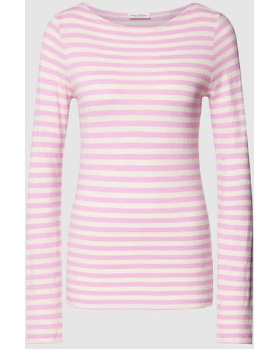 Marc O' Polo Longsleeve mit Streifenmuster - Pink