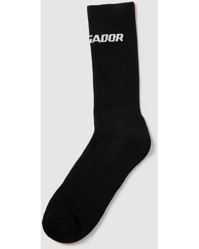 PEGADOR Socken mit Label-Schriftzug - Schwarz