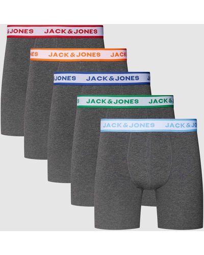 Jack & Jones Boxershort Met Elastische Band Met Logo - Grijs