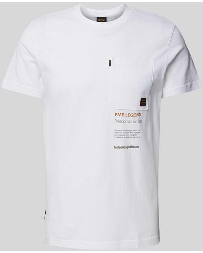 PME LEGEND T-Shirt mit Label-Print - Weiß