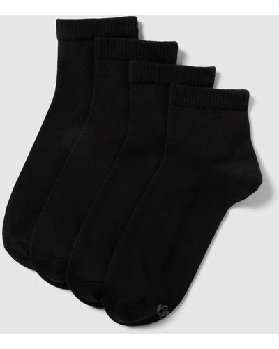 S.oliver Socken mit Label-Details im 4er-Pack - Schwarz