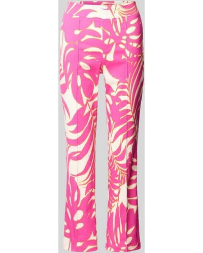 Ouí Regular Fit Stoffen Broek Met Deelnaden - Roze