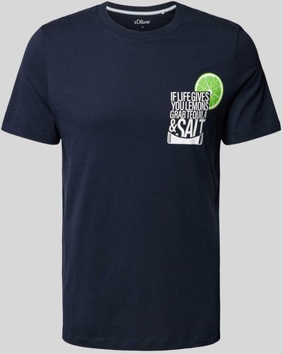 S.oliver T-Shirt mit Motiv-Print - Blau