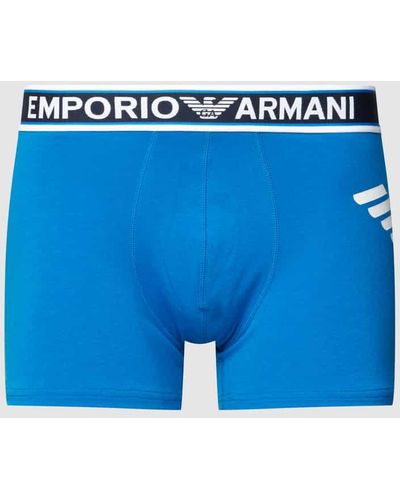 Emporio Armani Trunks mit Label-Print - Blau