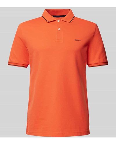 GANT Poloshirt mit Label-Stitching Modell 'TIPPING' - Orange