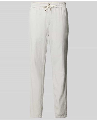 Scotch & Soda Straight Fit Hose in unifarbenem Design Modell 'WARREN' - Weiß