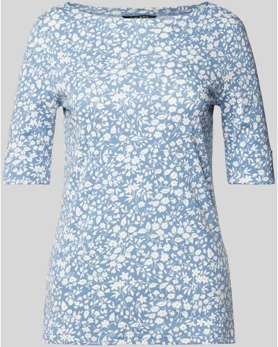 Lauren by Ralph Lauren T-Shirt mit floralem Allover-Print Modell 'JUDY' - Blau