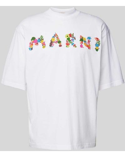 Marni T-Shirt mit Label-Print - Weiß