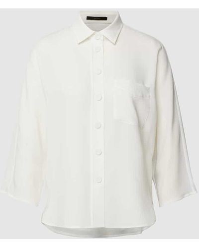 Windsor. Bluse in unifarbenem Design - Weiß