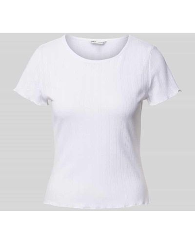 ONLY T-Shirt mit Rundhalsausschnitt - Weiß