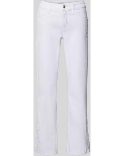 Cambio Regular Fit Jeans mit Häkelspitze Modell 'PARIS' - Weiß