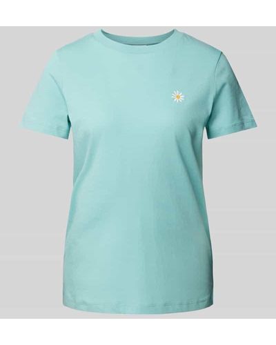 Ichi T-Shirt mit Motiv-Stitching Modell 'CAMINO' - Blau