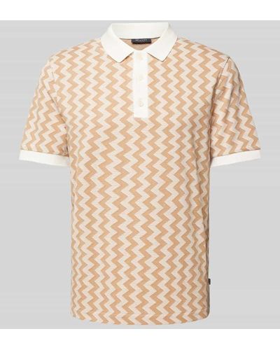 maerz muenchen Regular Fit Poloshirt mit grafischem Muster - Natur