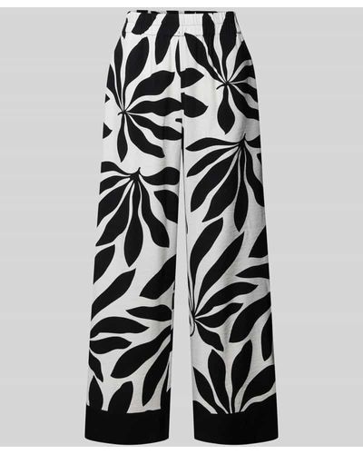 B.Young Regular Fit Stoffhose mit Allover-Print Modell 'Janina' - Weiß