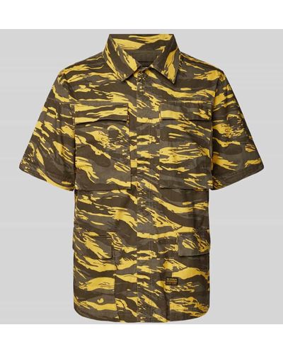 G-Star RAW Freizeithemd mit Allover-Muster - Gelb