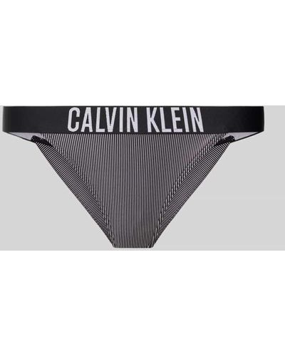 Calvin Klein Bikini-Hose mit elastischem Label-Bund Modell 'BRAZILIAN' - Schwarz