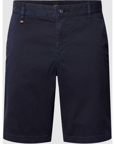 BOSS Slim Fit Chino-Shorts mit Eingrifftaschen - Blau