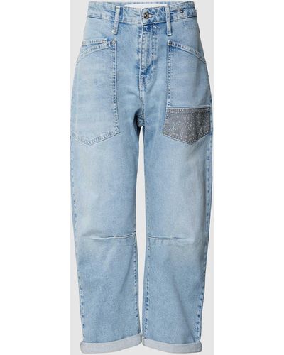 M·a·c Baggy Fit Jeans mit Cargotaschen - Blau