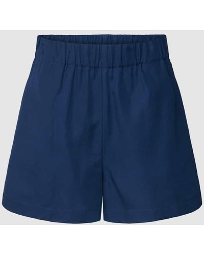 Marc O' Polo Shorts aus reinem Lyocell mit elastischem Bund - Blau