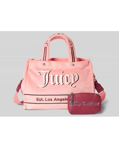Juicy Couture Handtasche mit Label-Stitching Modell 'IRIS' - Pink