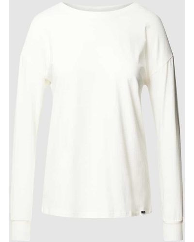 SKINY Longsleeve mit Label-Patch Modell 'Every Night' - Natur