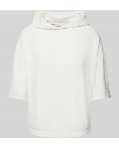 Opus Sweatshirt mit Kapuze und 1/2-Arm Modell 'Geroni' - Weiß