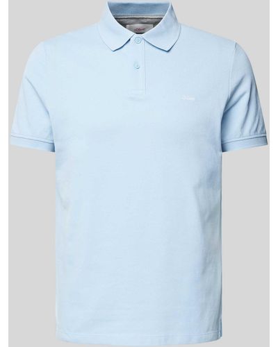 S.oliver Poloshirt mit Label-Stitching - Blau
