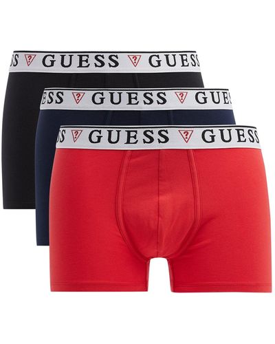 Guess Trunks mit elastischem Logo-Bund im 3er-Pack - Rot