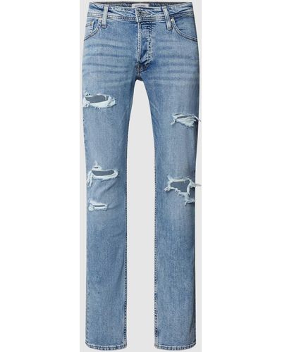 Jack & Jones Jeans im Used-Look Modell 'GLENN' - Blau