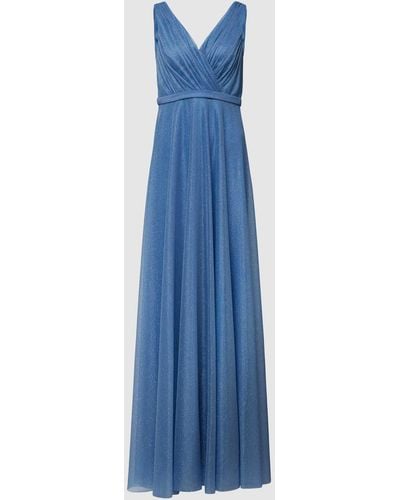 TROYDEN COLLECTION Abendkleid mit Taillenpasse - Blau