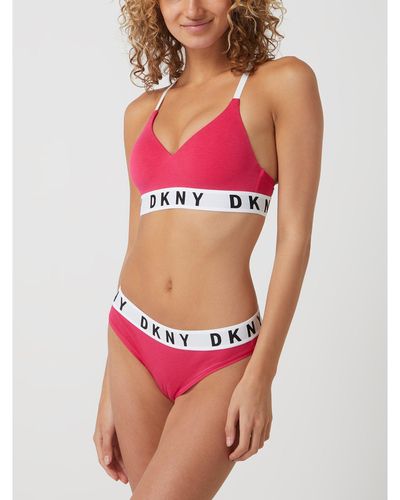 DKNY Push-up-bh Met Logo In Band - Rood