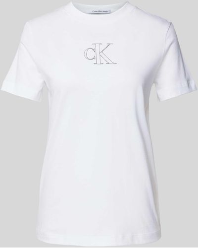 Calvin Klein T-Shirt mit Label-Print - Weiß