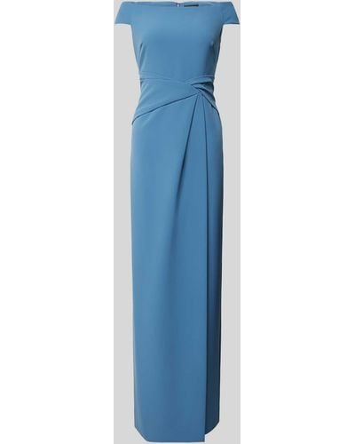 Lauren by Ralph Lauren Abendkleid mit Knotendetail Modell 'SARAN' - Blau