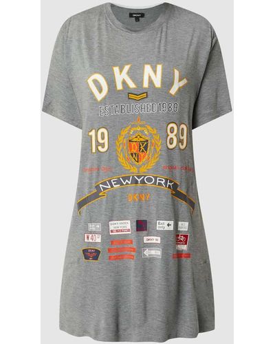 DKNY Schlafshirt mit Logos - Grau