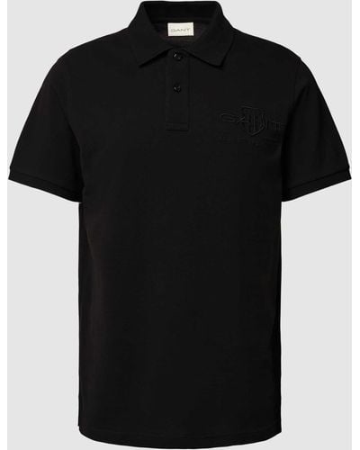 GANT Poloshirt Met Labelstitching - Zwart