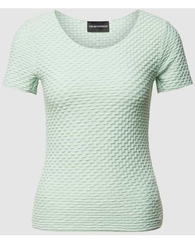 Emporio Armani T-Shirt mit Strukturmuster - Grün