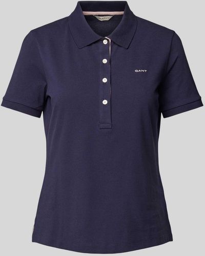 GANT Regular Fit Poloshirt im unifarbenen Design - Blau