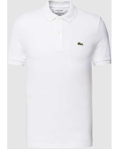 Lacoste Poloshirt mit Label-Stitching - Weiß