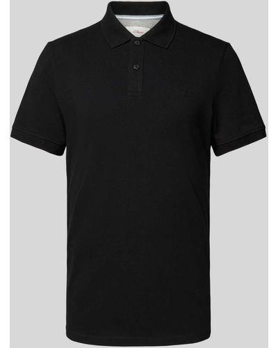 S.oliver Poloshirt Met Labeldetail - Zwart