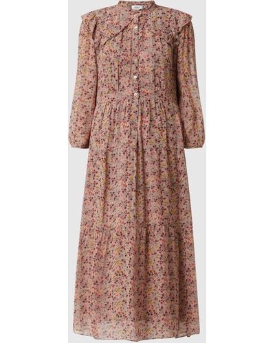 Ba&sh Midi-jurk Met Bloemenmotief, Model 'Maggy' - Roze