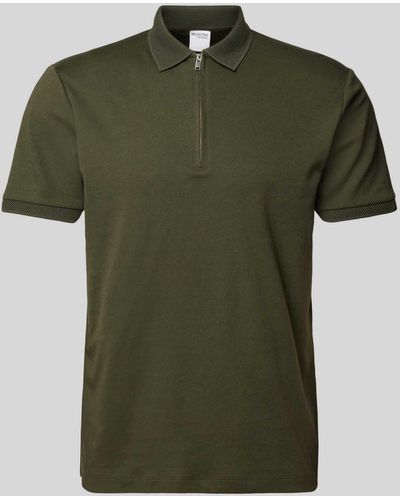 SELECTED Regular Fit Poloshirt Met Ritssluiting - Groen