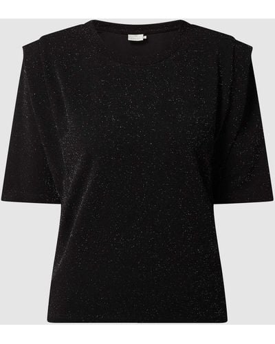 Kaffe T-shirt Met Glittereffect - Zwart