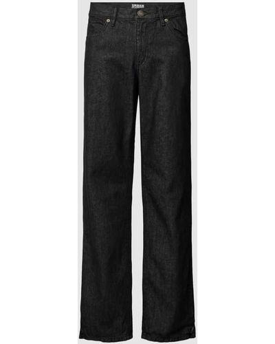 Urban Classics Straight Fit Jeans mit Gesäßtaschen Modell 'Straight Slit Jeans' - Schwarz